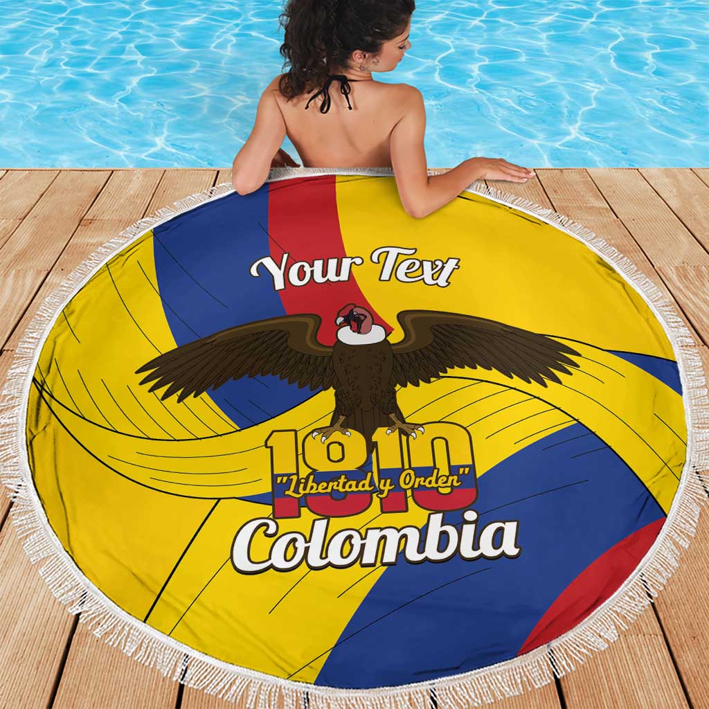 Personalised Colombia Independence Day Beach Blanket 1810 Libertad y Orden