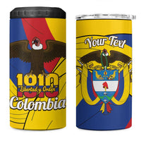Personalised Colombia Independence Day 4 in 1 Can Cooler Tumbler 1810 Libertad y Orden