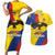 Personalised Colombia Independence Day Couples Matching Short Sleeve Bodycon Dress and Hawaiian Shirt 1810 Libertad y Orden