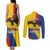 Personalised Colombia Independence Day Couples Matching Tank Maxi Dress and Long Sleeve Button Shirt 1810 Libertad y Orden