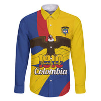 Personalised Colombia Independence Day Family Matching Long Sleeve Bodycon Dress and Hawaiian Shirt 1810 Libertad y Orden