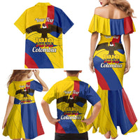 Personalised Colombia Independence Day Family Matching Mermaid Dress and Hawaiian Shirt 1810 Libertad y Orden