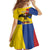 Personalised Colombia Independence Day Family Matching Off The Shoulder Long Sleeve Dress and Hawaiian Shirt 1810 Libertad y Orden