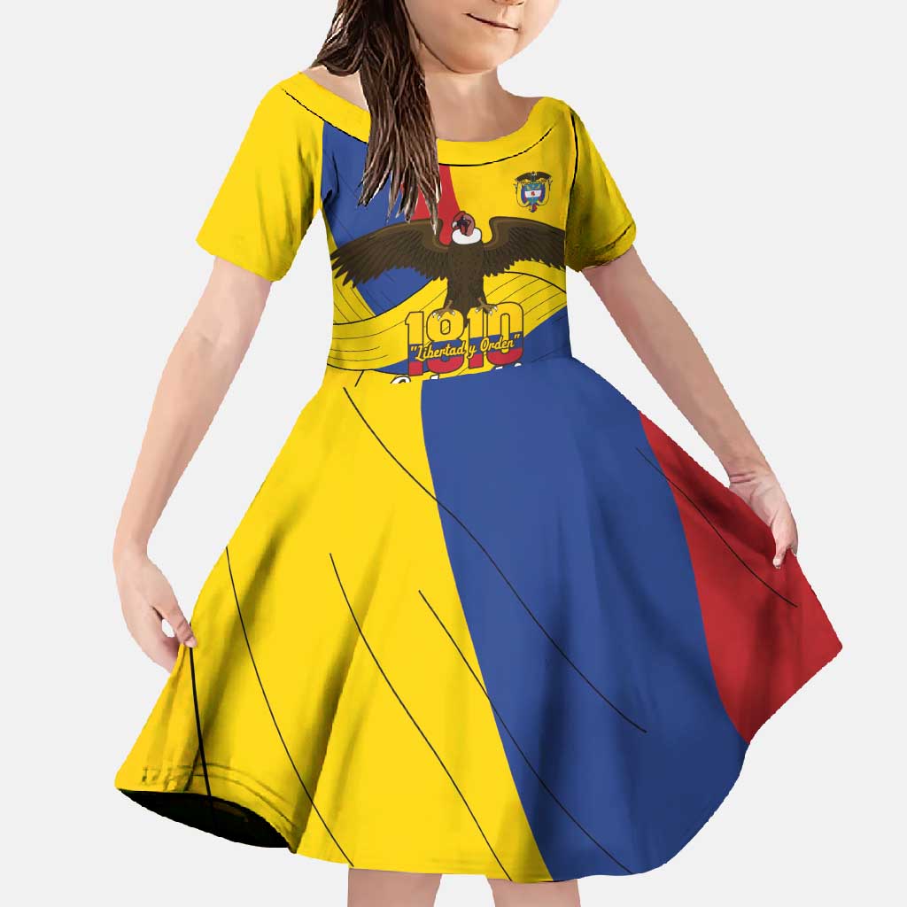 Personalised Colombia Independence Day Family Matching Off Shoulder Maxi Dress and Hawaiian Shirt 1810 Libertad y Orden