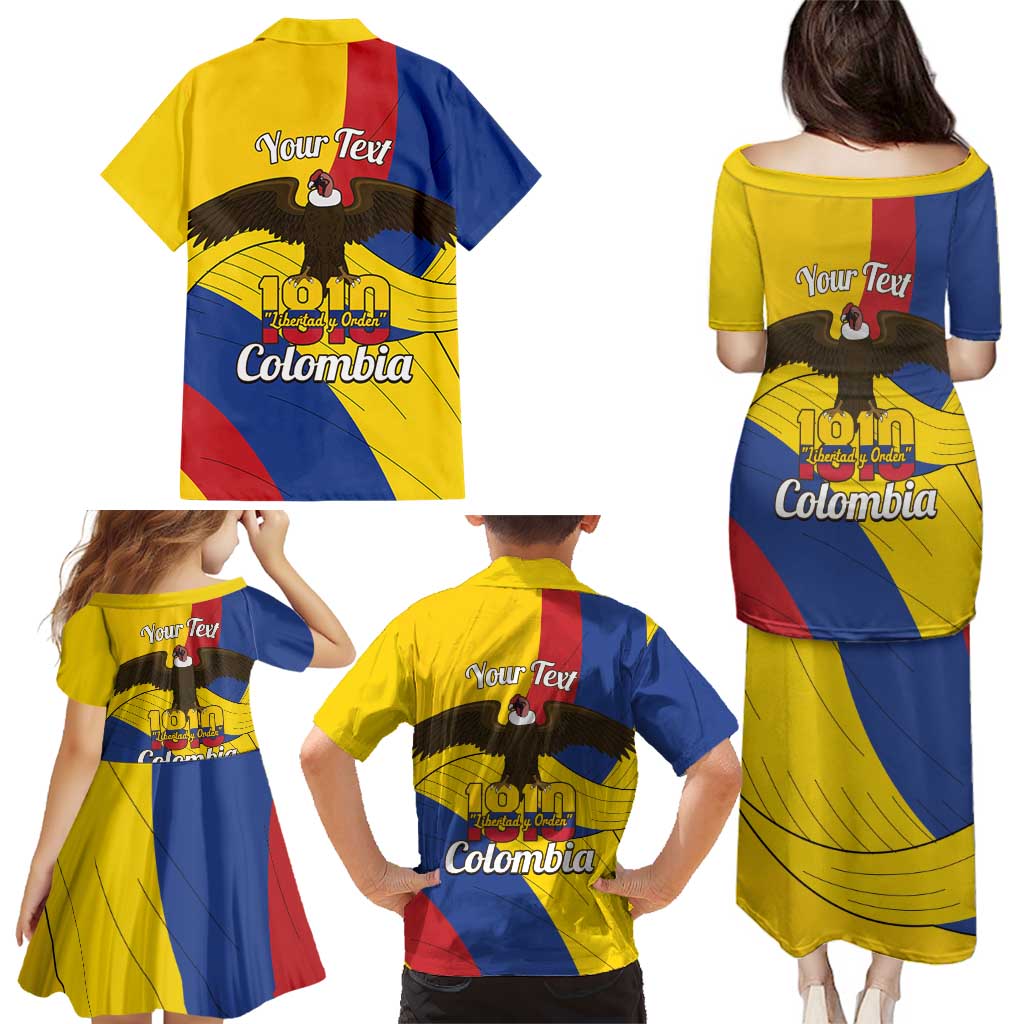 Personalised Colombia Independence Day Family Matching Puletasi and Hawaiian Shirt 1810 Libertad y Orden