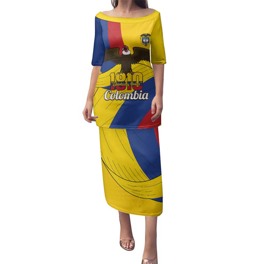 Personalised Colombia Independence Day Family Matching Puletasi and Hawaiian Shirt 1810 Libertad y Orden