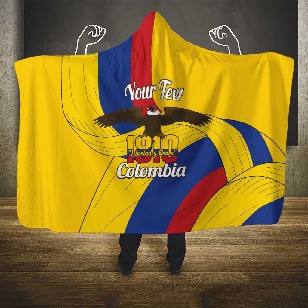 Personalised Colombia Independence Day Hooded Blanket 1810 Libertad y Orden