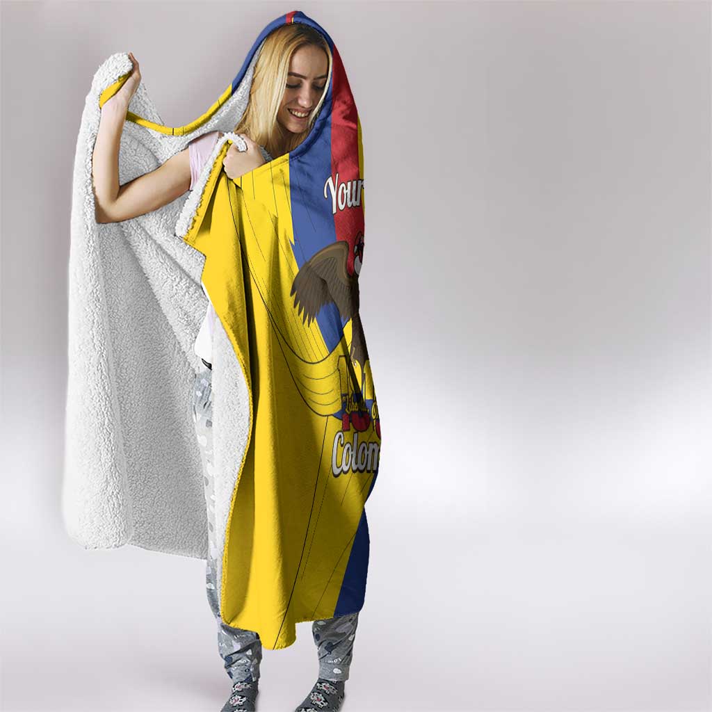 Personalised Colombia Independence Day Hooded Blanket 1810 Libertad y Orden