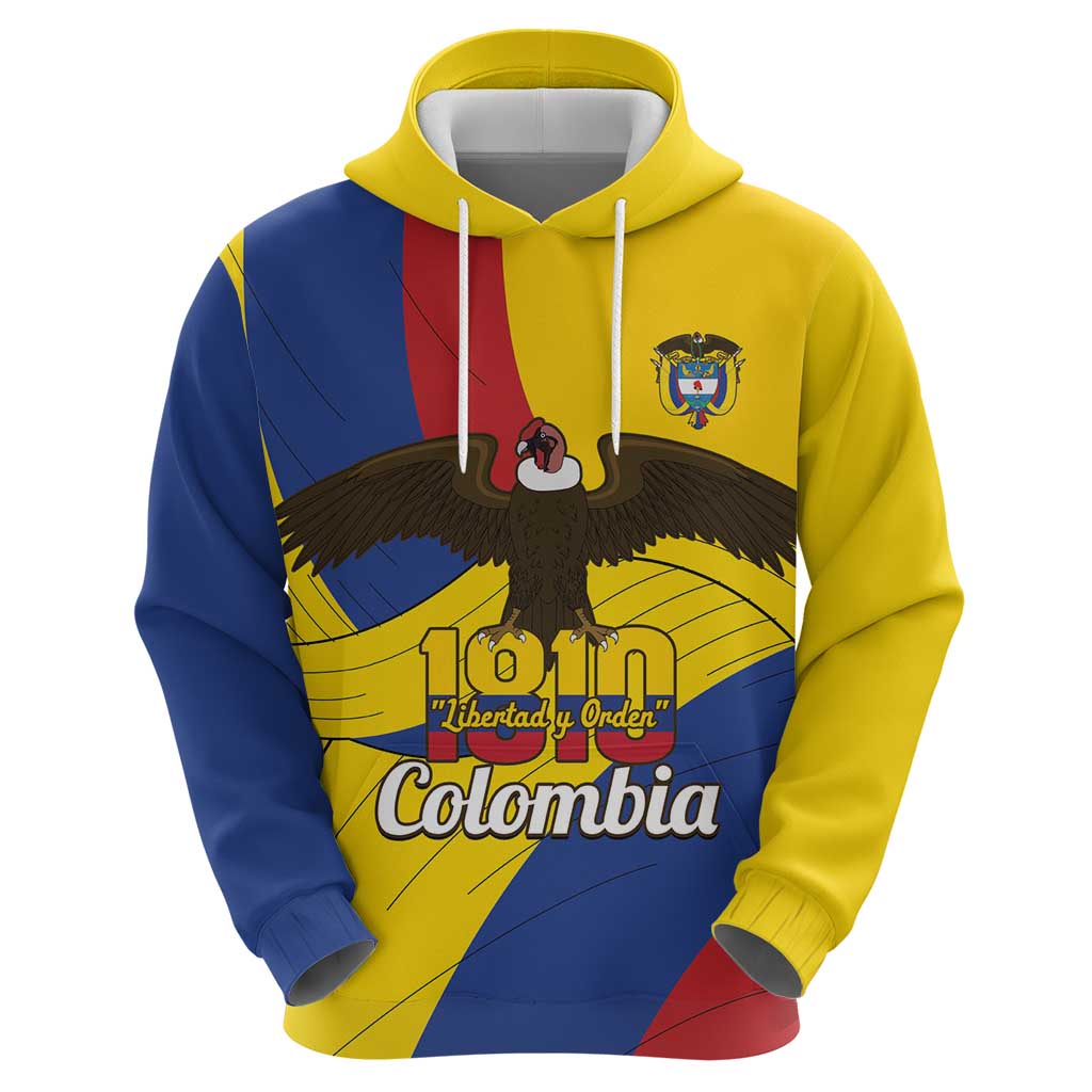 Personalised Colombia Independence Day Hoodie 1810 Libertad y Orden