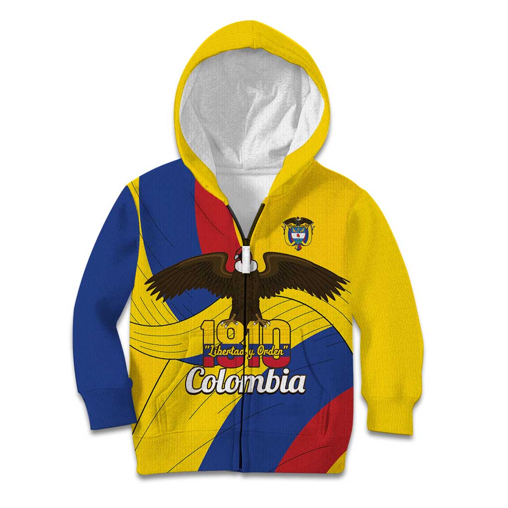 Personalised Colombia Independence Day Kid Hoodie 1810 Libertad y Orden
