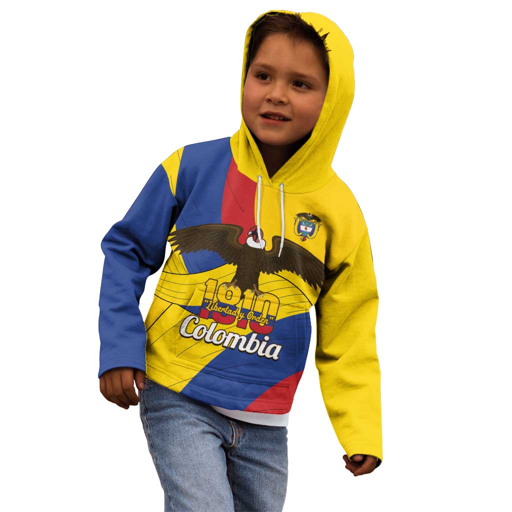 Personalised Colombia Independence Day Kid Hoodie 1810 Libertad y Orden