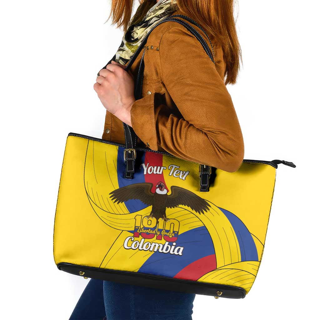 Personalised Colombia Independence Day Leather Tote Bag 1810 Libertad y Orden