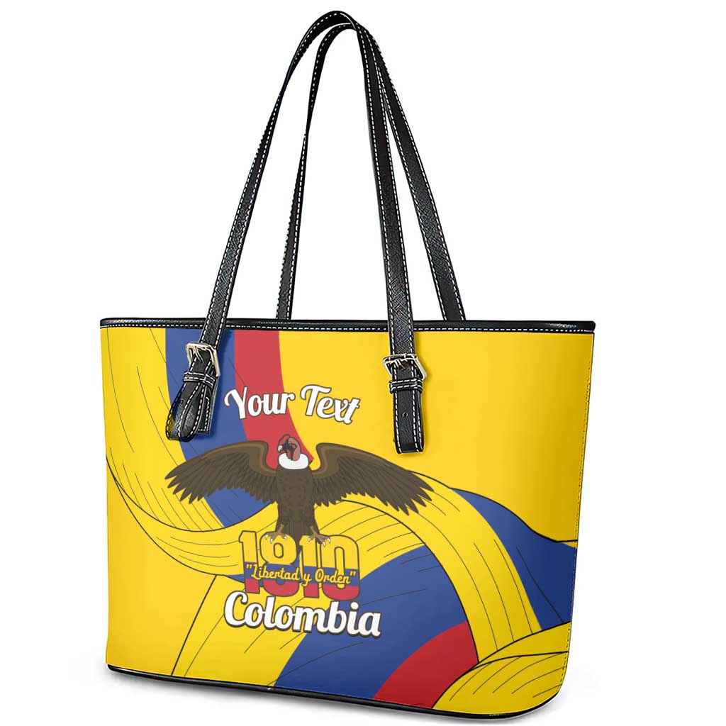 Personalised Colombia Independence Day Leather Tote Bag 1810 Libertad y Orden