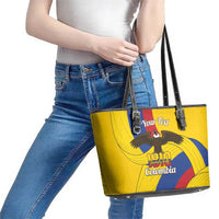 Personalised Colombia Independence Day Leather Tote Bag 1810 Libertad y Orden