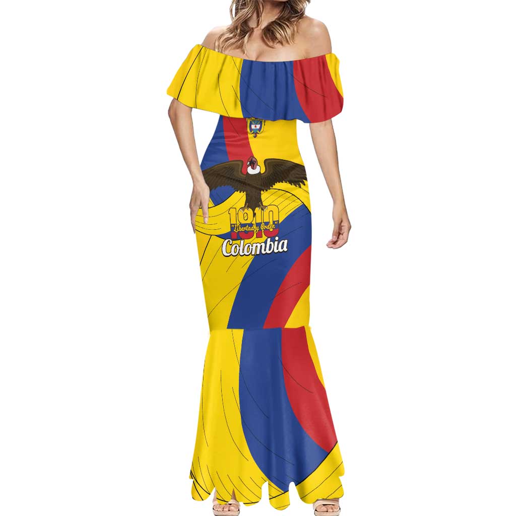 Personalised Colombia Independence Day Mermaid Dress 1810 Libertad y Orden