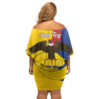 Personalised Colombia Independence Day Off Shoulder Short Dress 1810 Libertad y Orden