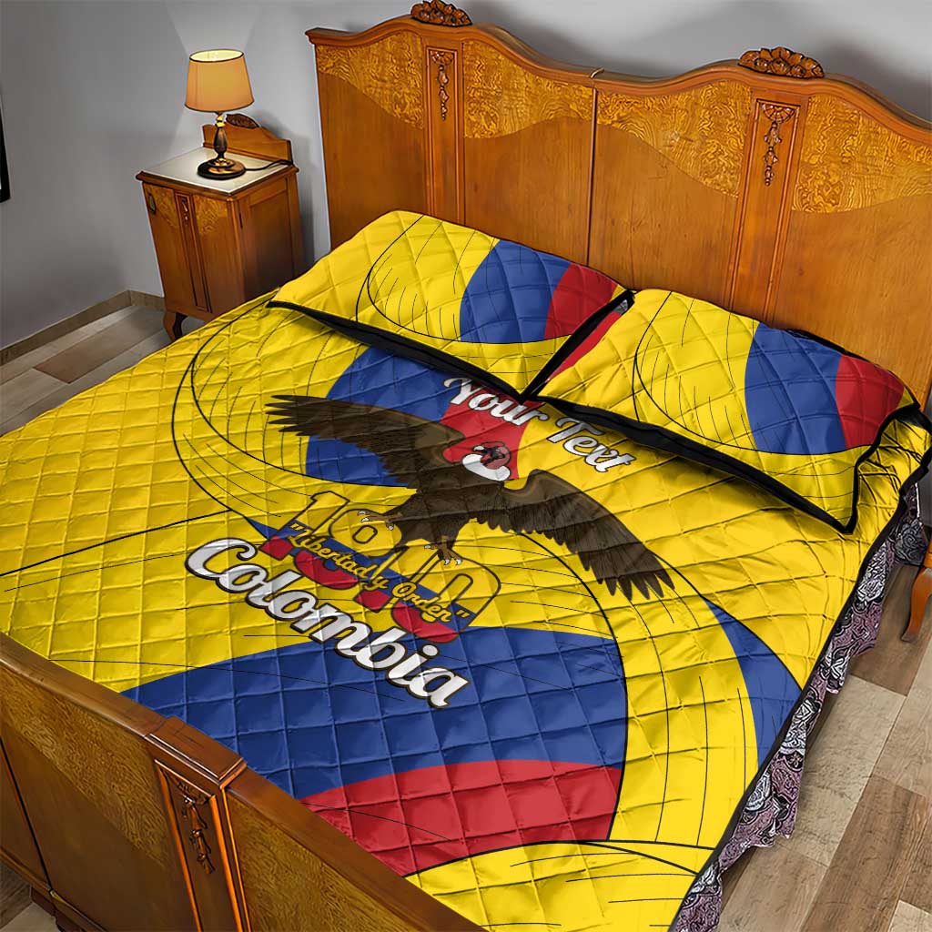 Personalised Colombia Independence Day Quilt Bed Set 1810 Libertad y Orden