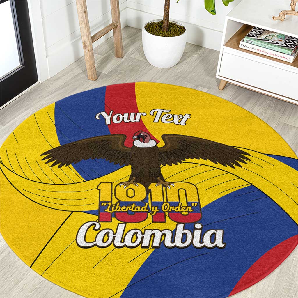Personalised Colombia Independence Day Round Carpet 1810 Libertad y Orden