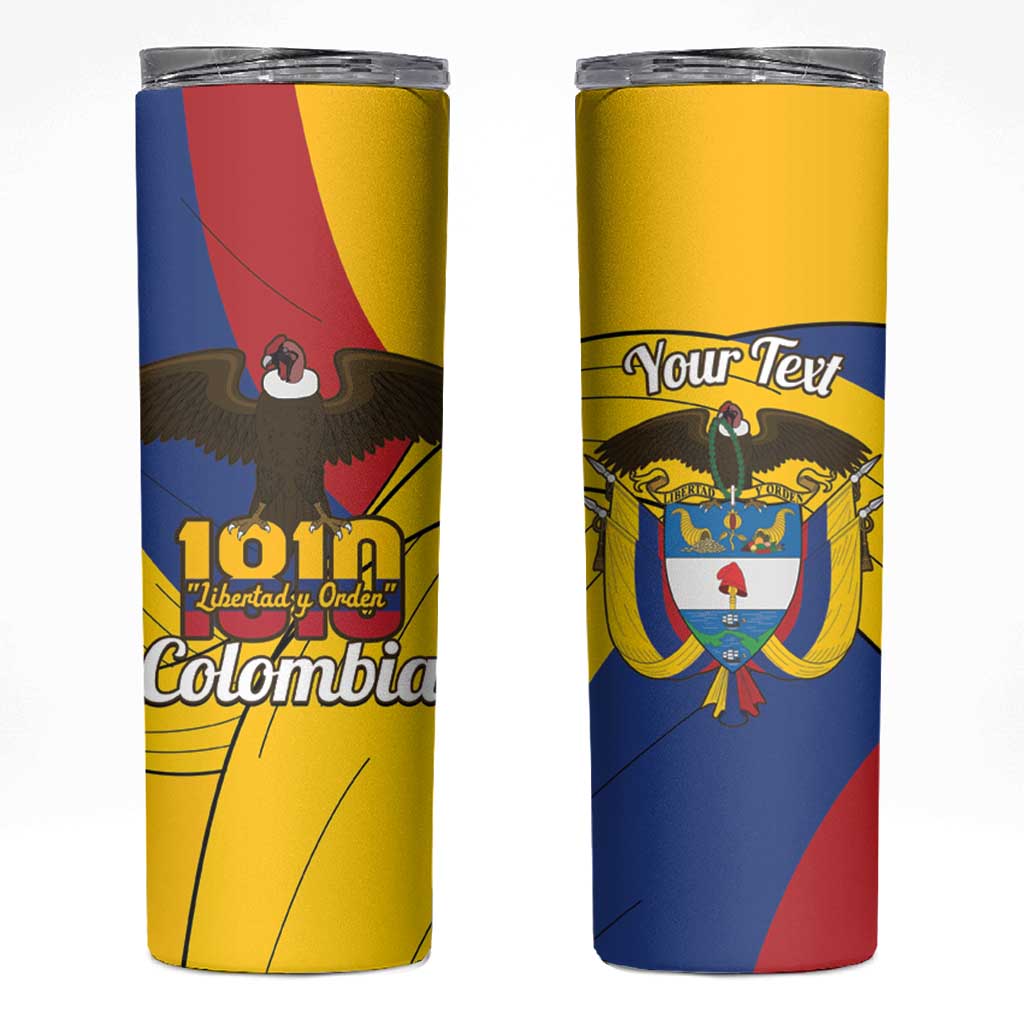Personalised Colombia Independence Day Skinny Tumbler 1810 Libertad y Orden