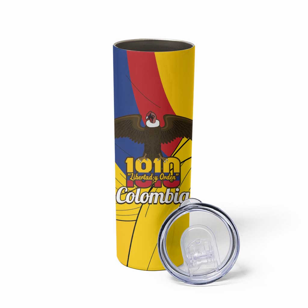 Personalised Colombia Independence Day Skinny Tumbler 1810 Libertad y Orden