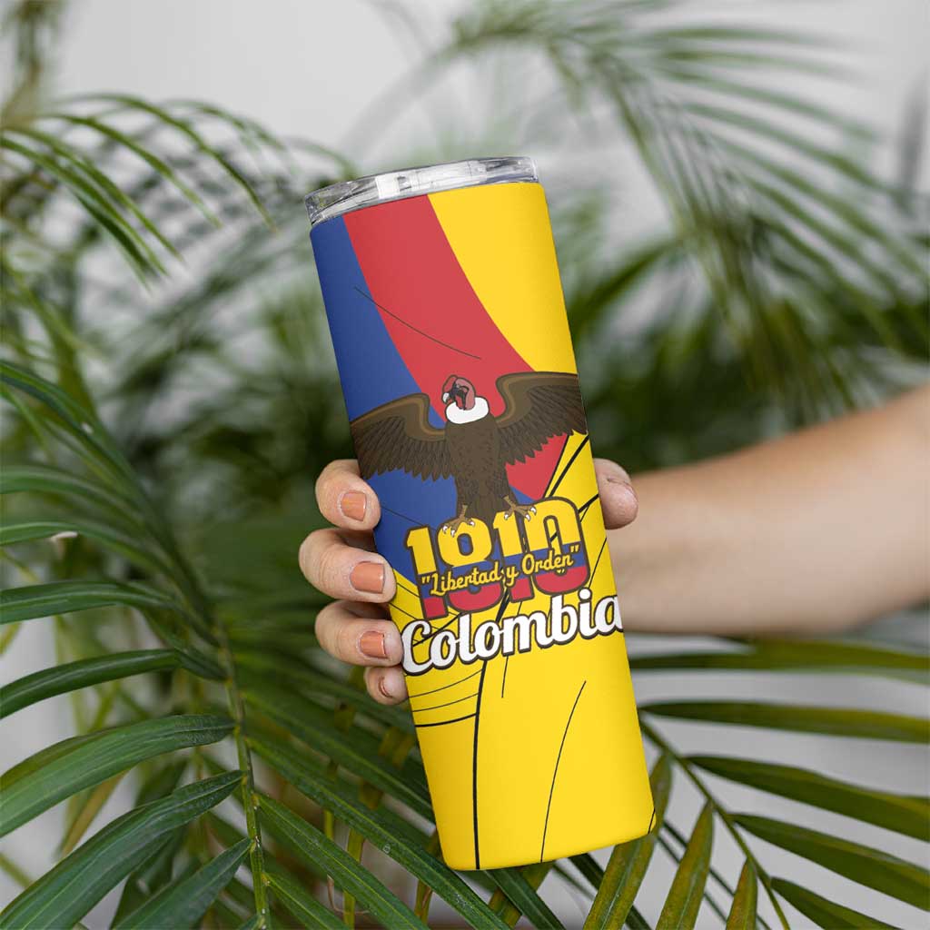 Personalised Colombia Independence Day Skinny Tumbler 1810 Libertad y Orden