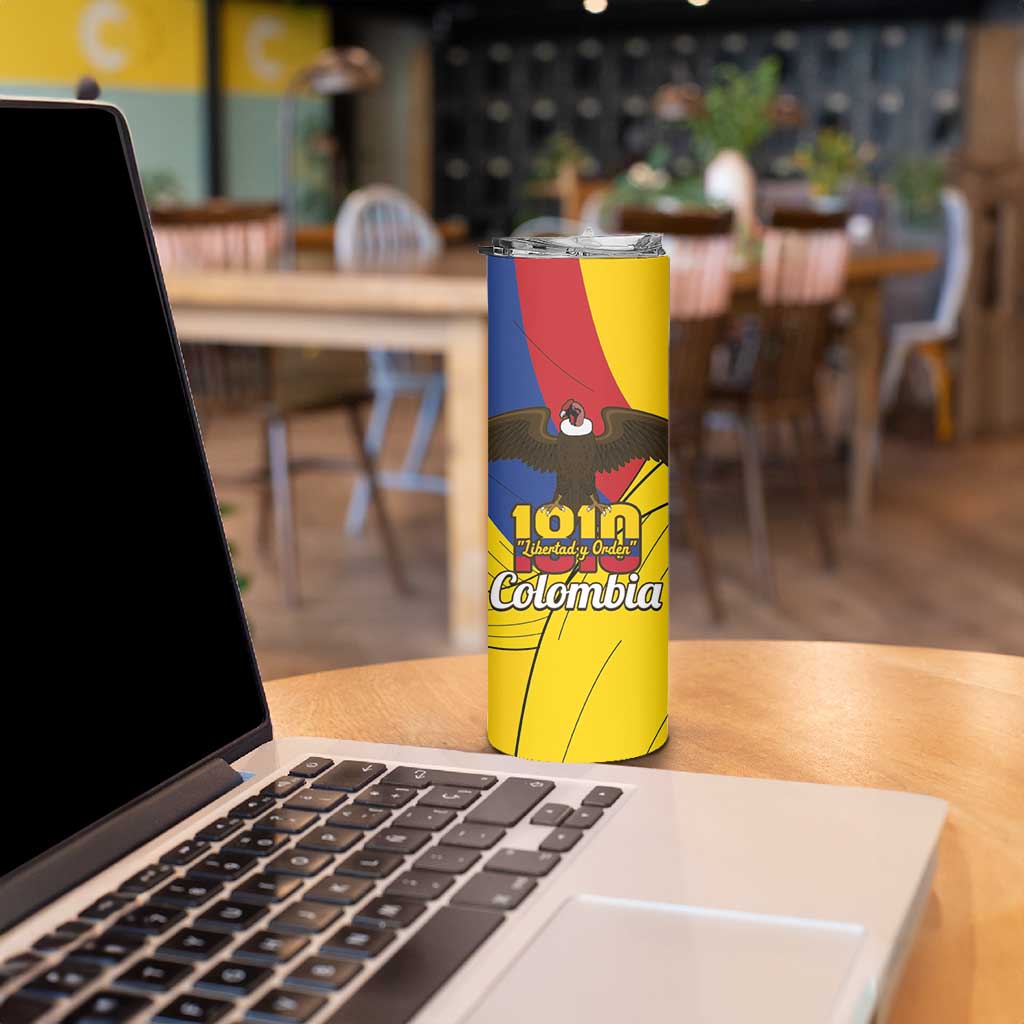 Personalised Colombia Independence Day Skinny Tumbler 1810 Libertad y Orden