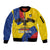 Personalised Colombia Independence Day Sleeve Zip Bomber Jacket 1810 Libertad y Orden