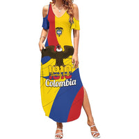Personalised Colombia Independence Day Summer Maxi Dress 1810 Libertad y Orden