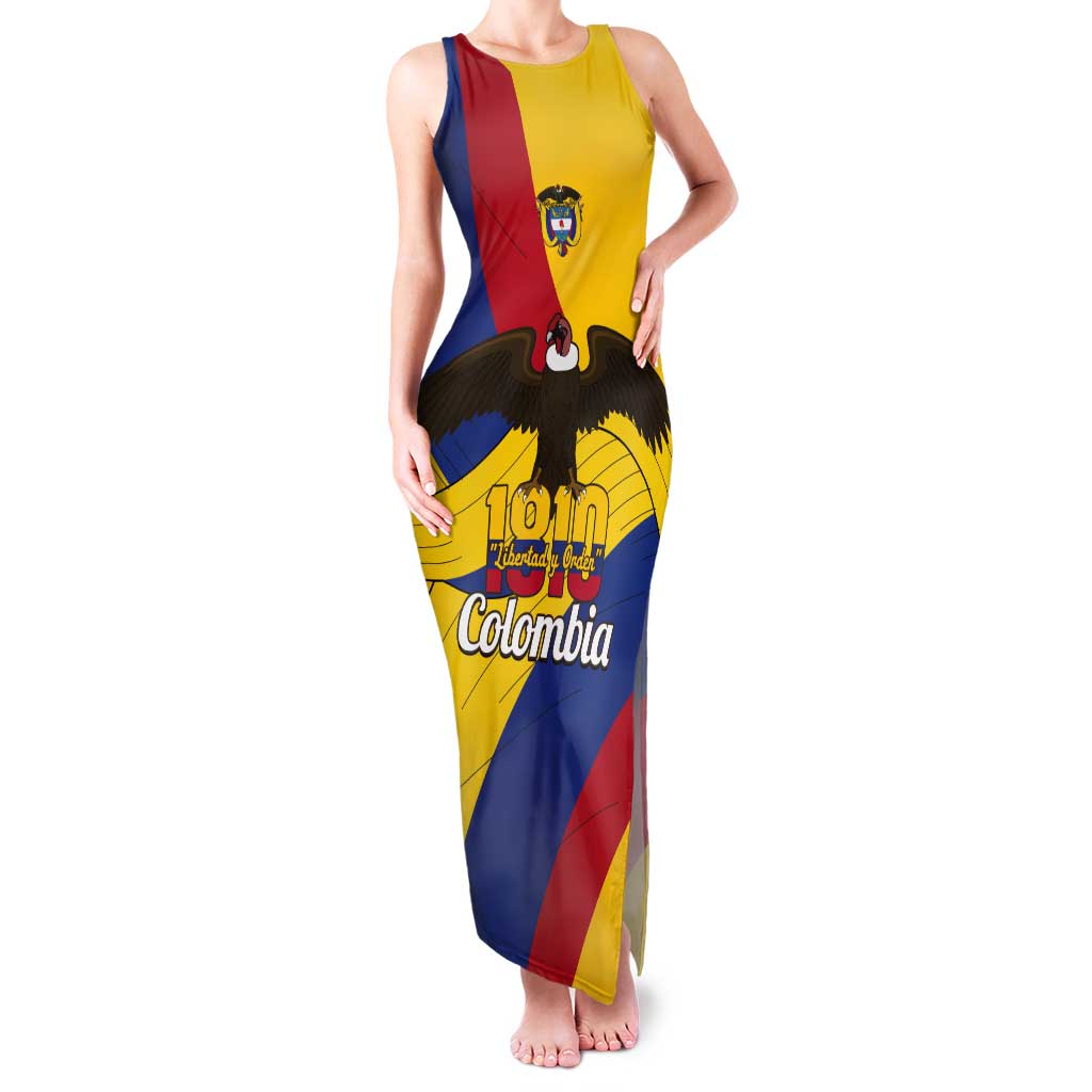 Personalised Colombia Independence Day Tank Maxi Dress 1810 Libertad y Orden