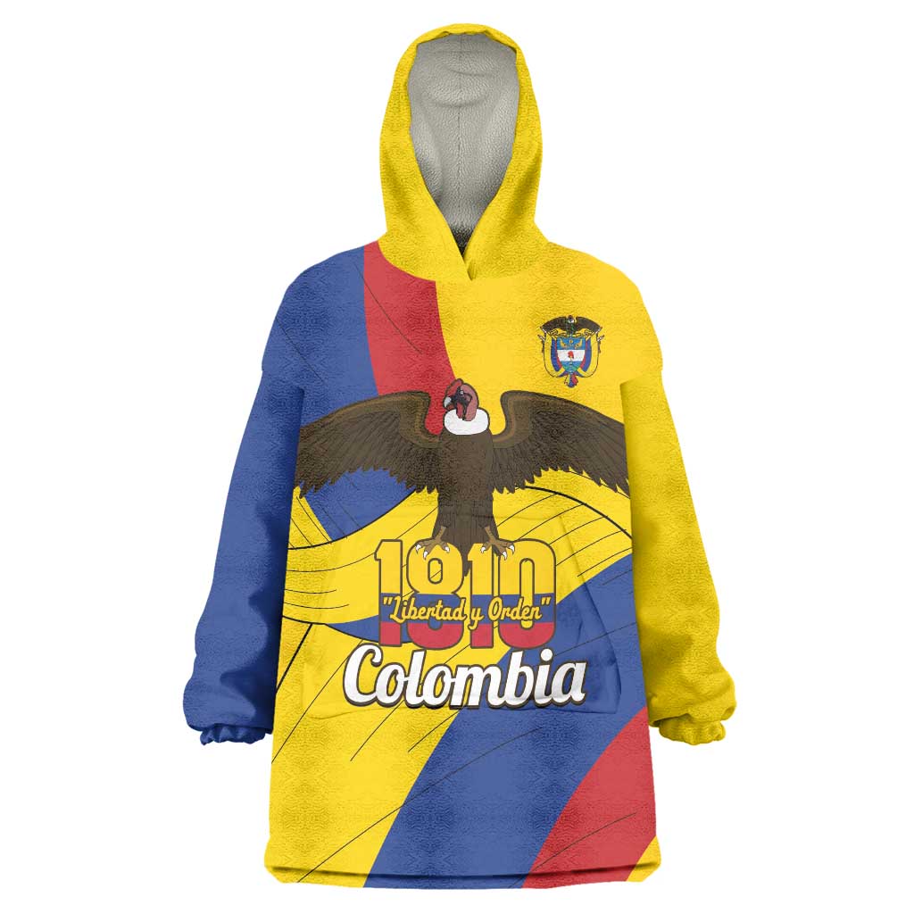 Personalised Colombia Independence Day Wearable Blanket Hoodie 1810 Libertad y Orden