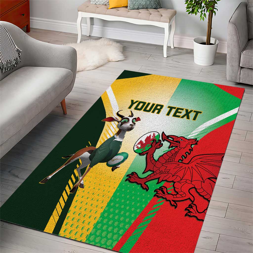 Custom South Africa And Wales Rugby Area Rug Springboks Welsh Mascots Dynamic Version - Wonder Print Shop