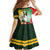 Custom South Africa And Wales Rugby Family Matching Off Shoulder Short Dress and Hawaiian Shirt Springboks Welsh Mascots Dynamic Version - Wonder Print Shop