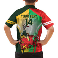 Custom South Africa And Wales Rugby Family Matching Puletasi and Hawaiian Shirt Springboks Welsh Mascots Dynamic Version - Wonder Print Shop