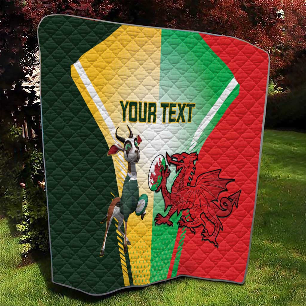 Custom South Africa And Wales Rugby Quilt Springboks Welsh Mascots Dynamic Version - Wonder Print Shop