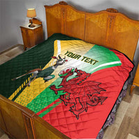 Custom South Africa And Wales Rugby Quilt Springboks Welsh Mascots Dynamic Version - Wonder Print Shop