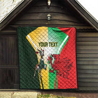 Custom South Africa And Wales Rugby Quilt Springboks Welsh Mascots Dynamic Version - Wonder Print Shop