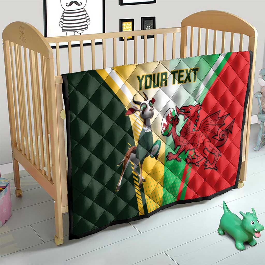 Custom South Africa And Wales Rugby Quilt Springboks Welsh Mascots Dynamic Version - Wonder Print Shop