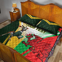 Custom South Africa And Wales Rugby Quilt Bed Set Springboks Welsh Mascots Dynamic Version - Wonder Print Shop