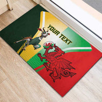 Custom South Africa And Wales Rugby Rubber Doormat Springboks Welsh Mascots Dynamic Version - Wonder Print Shop