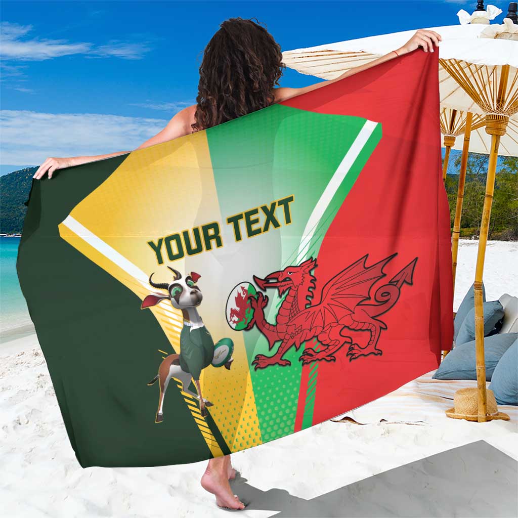 Custom South Africa And Wales Rugby Sarong Springboks Welsh Mascots Dynamic Version - Wonder Print Shop