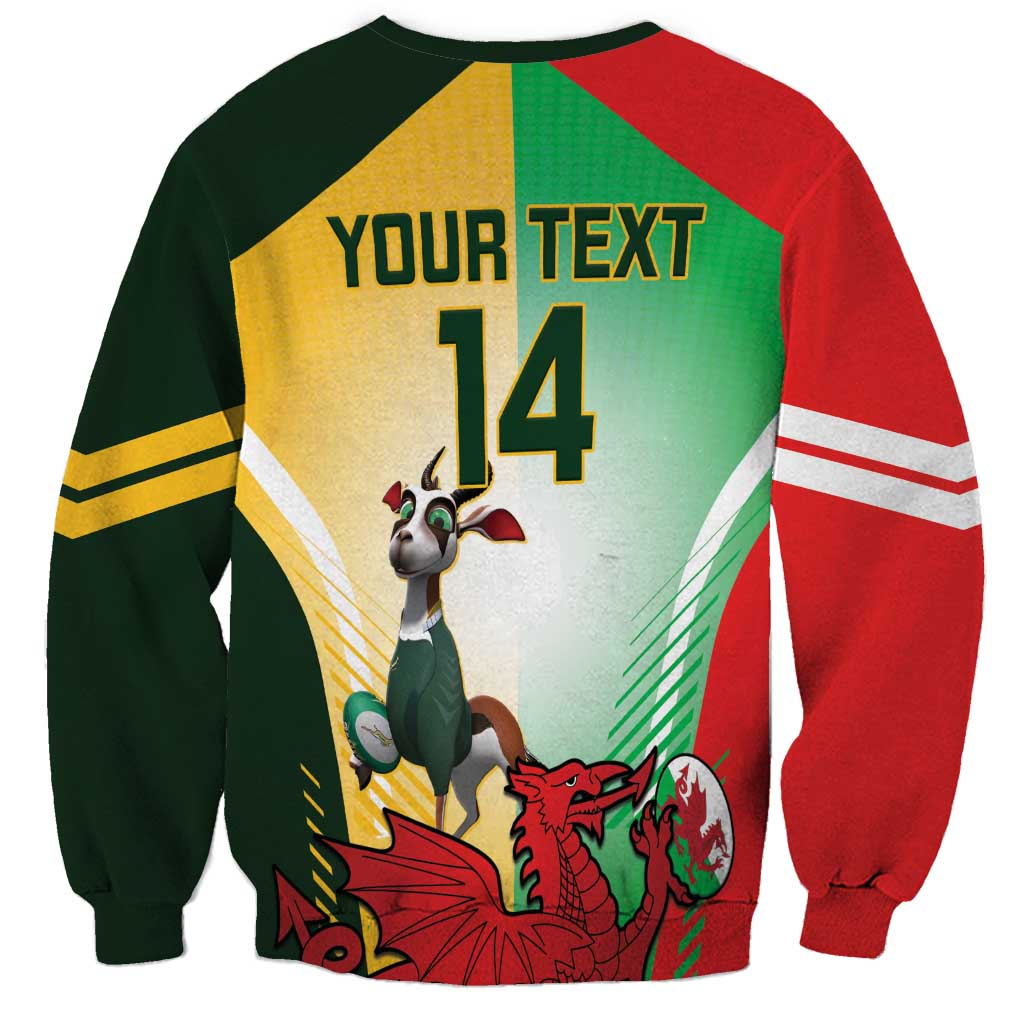 Custom South Africa And Wales Rugby Sweatshirt Springboks Welsh Mascots Dynamic Version - Wonder Print Shop