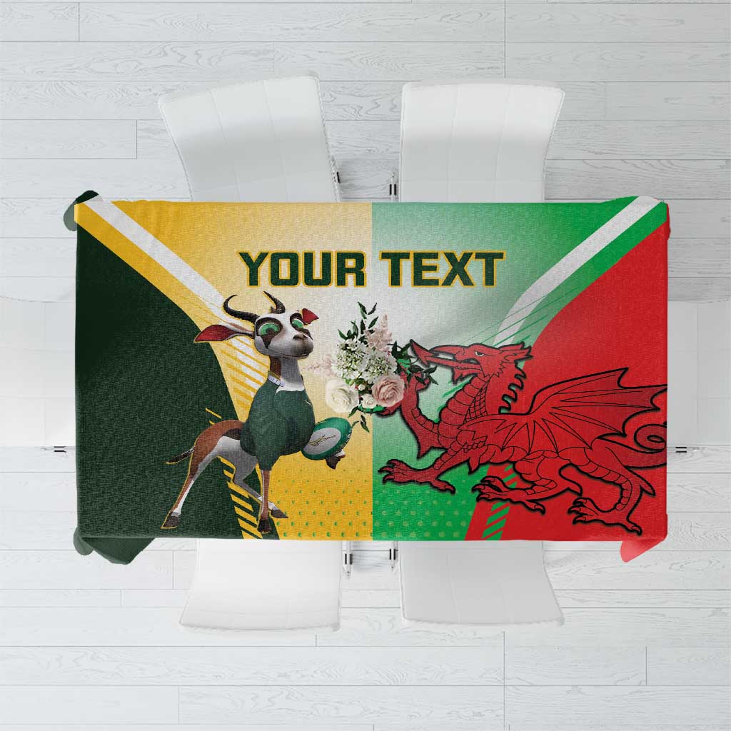 Custom South Africa And Wales Rugby Tablecloth Springboks Welsh Mascots Dynamic Version - Wonder Print Shop