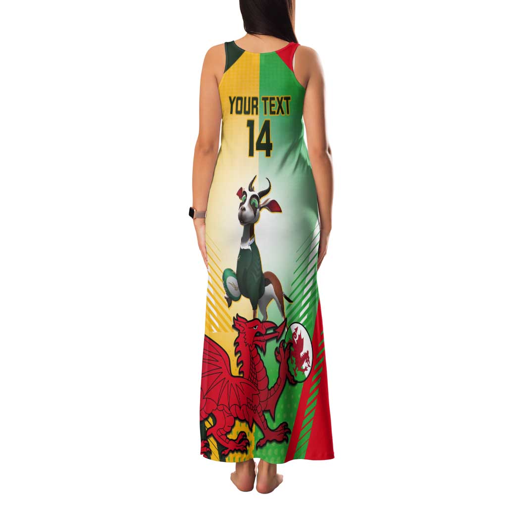 Custom South Africa And Wales Rugby Tank Maxi Dress Springboks Welsh Mascots Dynamic Version - Wonder Print Shop