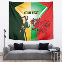 Custom South Africa And Wales Rugby Tapestry Springboks Welsh Mascots Dynamic Version - Wonder Print Shop