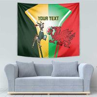 Custom South Africa And Wales Rugby Tapestry Springboks Welsh Mascots Dynamic Version - Wonder Print Shop