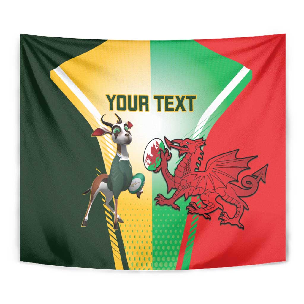 Custom South Africa And Wales Rugby Tapestry Springboks Welsh Mascots Dynamic Version - Wonder Print Shop