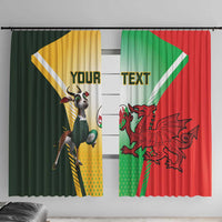 Custom South Africa And Wales Rugby Window Curtain Springboks Welsh Mascots Dynamic Version - Wonder Print Shop