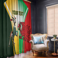 Custom South Africa And Wales Rugby Window Curtain Springboks Welsh Mascots Dynamic Version - Wonder Print Shop