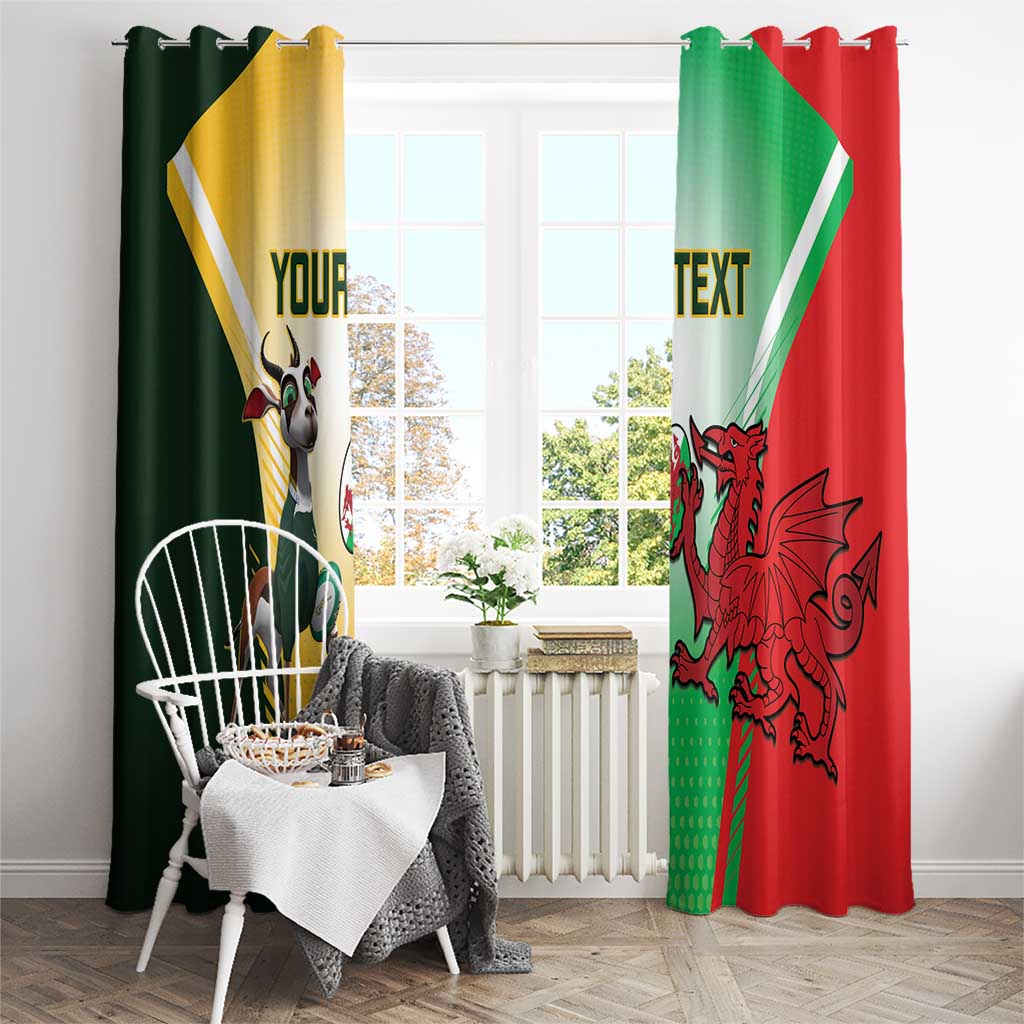 Custom South Africa And Wales Rugby Window Curtain Springboks Welsh Mascots Dynamic Version - Wonder Print Shop