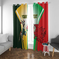 Custom South Africa And Wales Rugby Window Curtain Springboks Welsh Mascots Dynamic Version - Wonder Print Shop